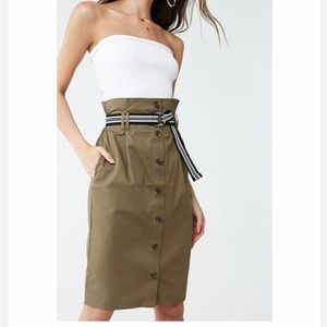 NWT High waisted midi skirt with belt size medium
